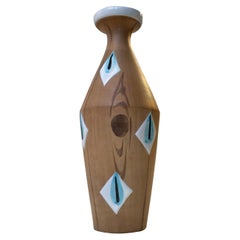 Italian Faux Wood Ceramic Vase by Fiamma, 1960s