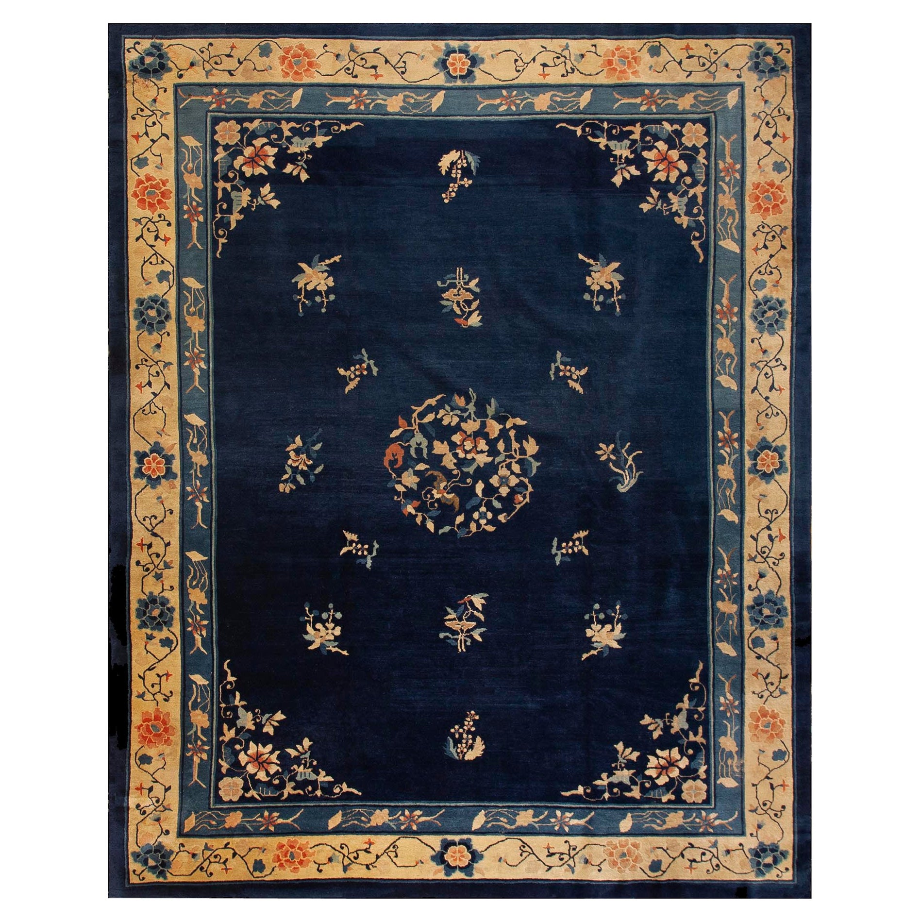 Antique Chinese Peking Rug 9' 4" x 11' 9" For Sale