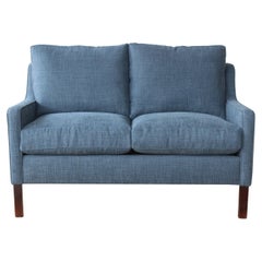 1960s Danish Settee in Belgian Linen