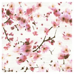 French Wallpaper by Elitis ‘Kandy’ Sakura Cherry Blossom Floral Watercolor Silk