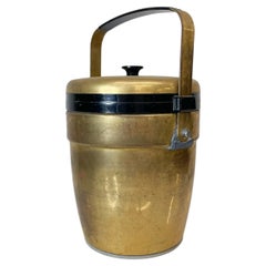 Art Deco Ice Bucket Vintage Erhard Barware Gold & Black Made in Germany, 1940s