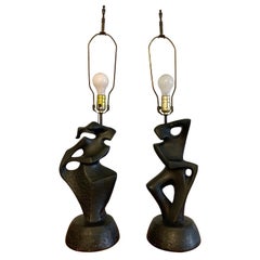 Rima of NY Cubist Modernism Dancer Table Lamps, a Pair