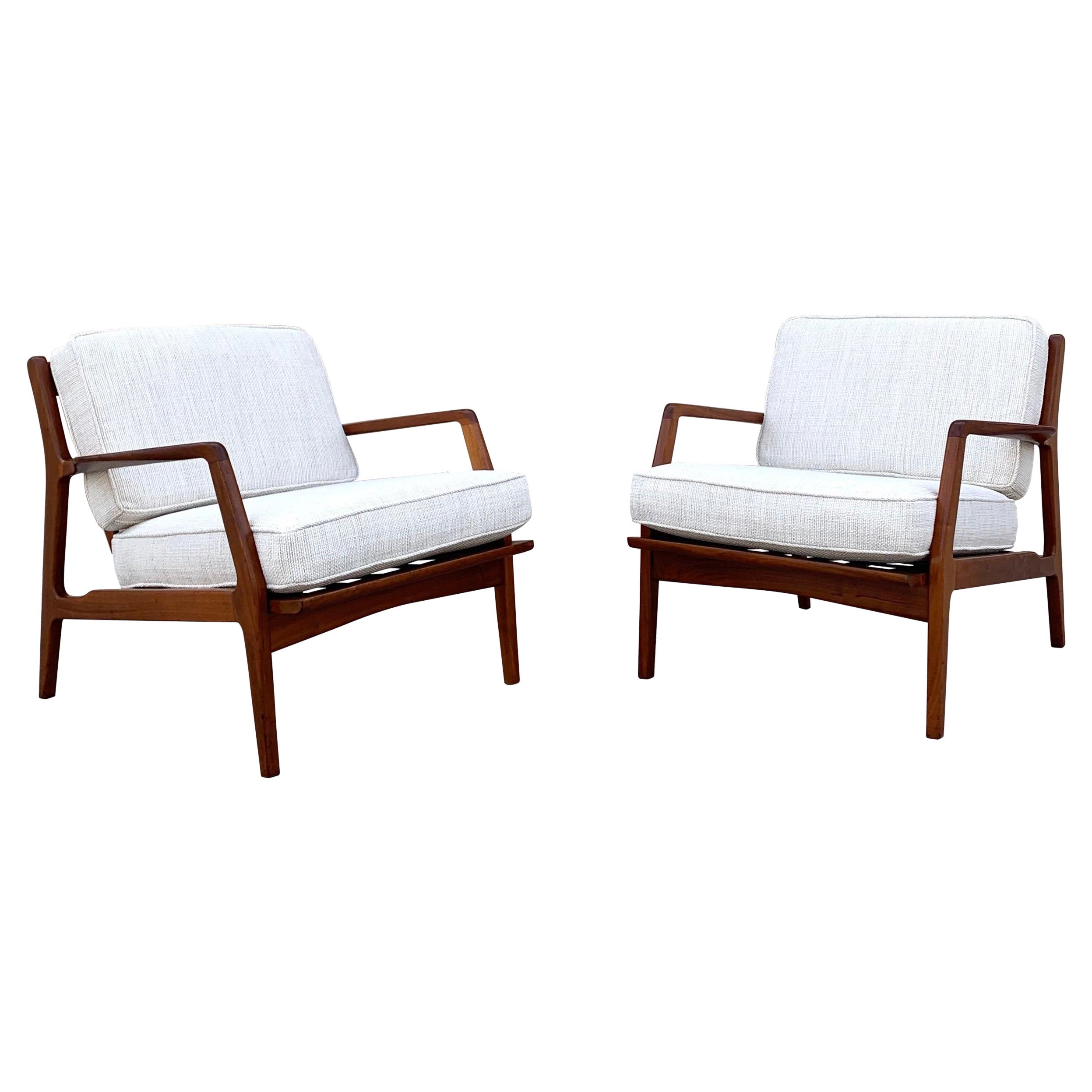 Danish Mid-Century Modern Lounge Chairs by IB Kofod Larsen, a Pair