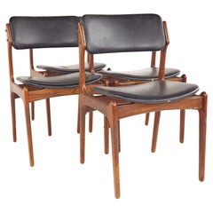 Erik Buch Mid Century Rosewood Dining Chairs, Set of 4