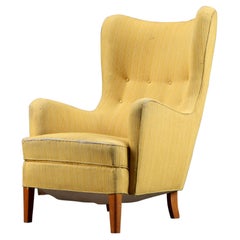 Danish 1940s Erik Wørts Style Highback Lounge Chair