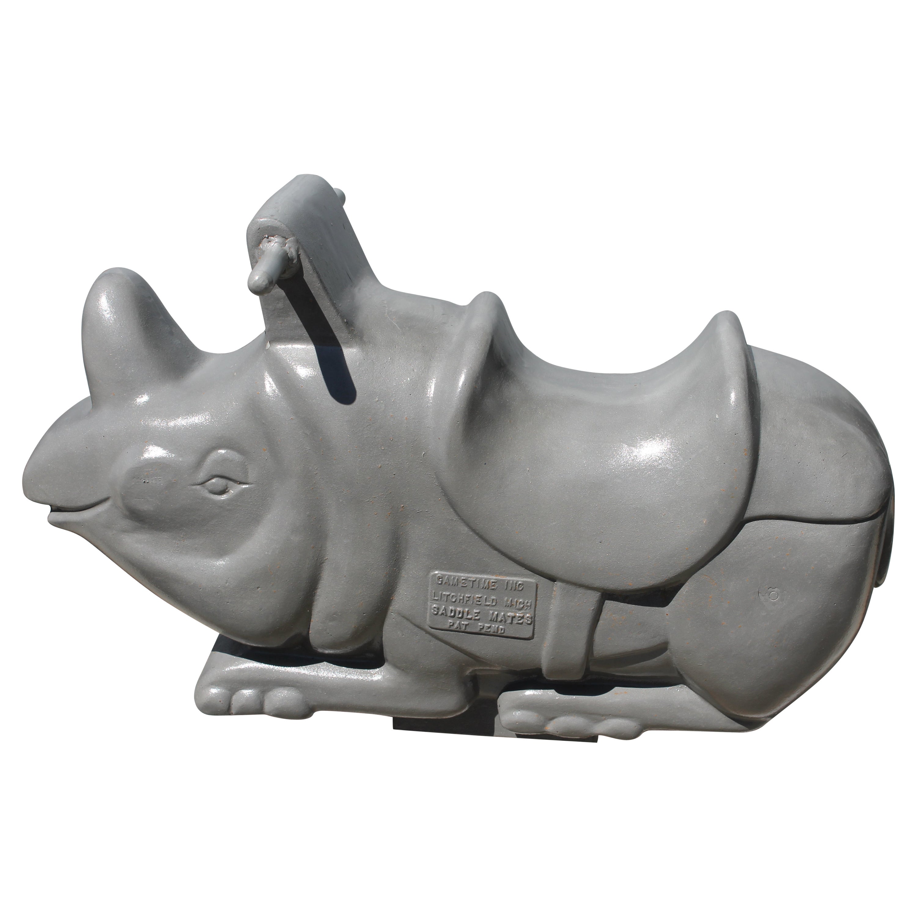 Aluminum Rhino Playground Toy Sculpture
