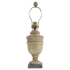Vintage American Cerused Wooden Urn Lamp