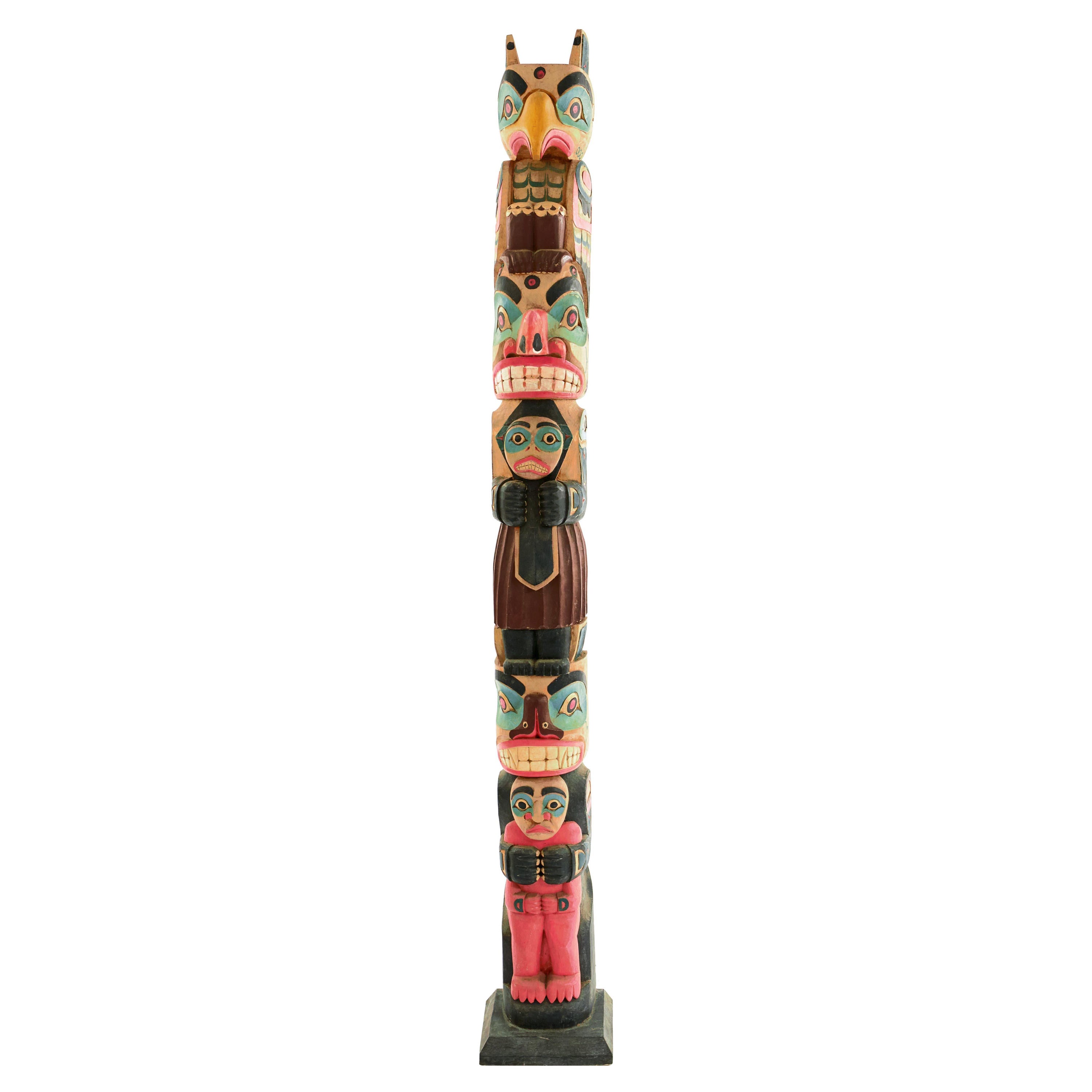 North Western-Style Carved TOTEM Pole For Sale