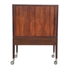 Vintage Small Rosewood Audio or Bar Cabinet by Chr. J, Denmark, 1950s
