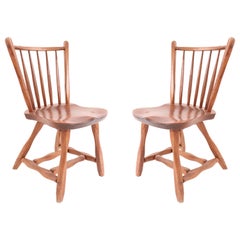 7 chaises de salle à manger en bois de style Windsor