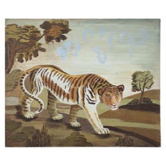 Vintage Prowling Lioness Oil Painting on Canvas