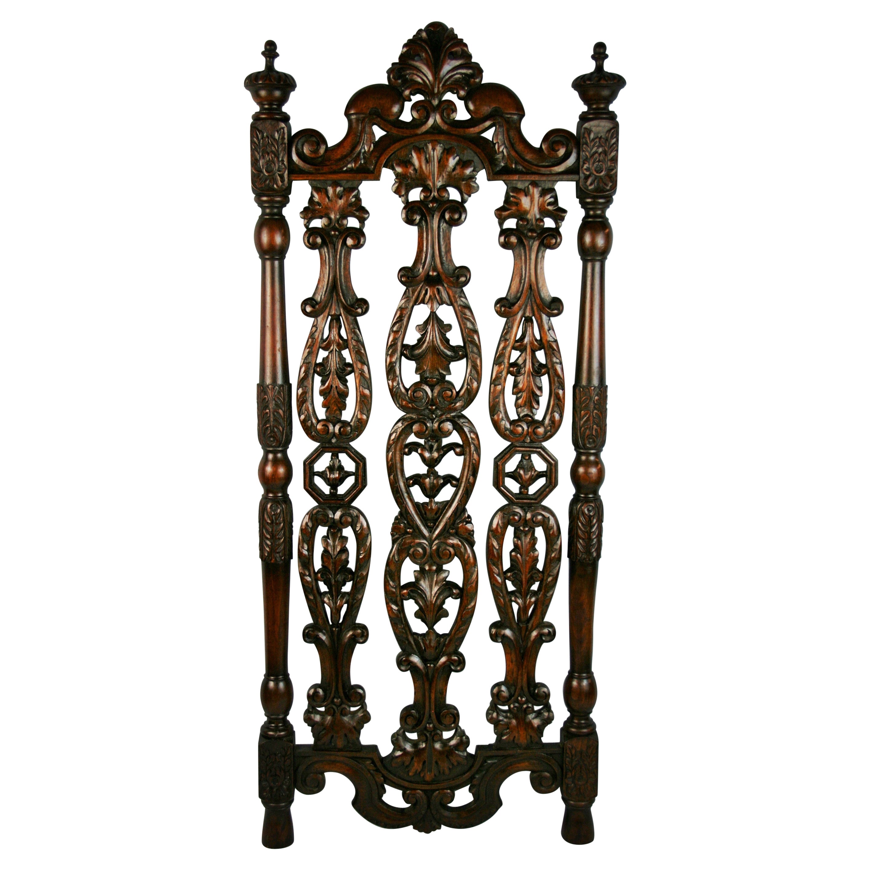 German Hand Carved Wood Architectural Element, Circa 1910 For Sale