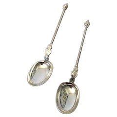 Pair of Danish Apostle Silver Spoons from 1897