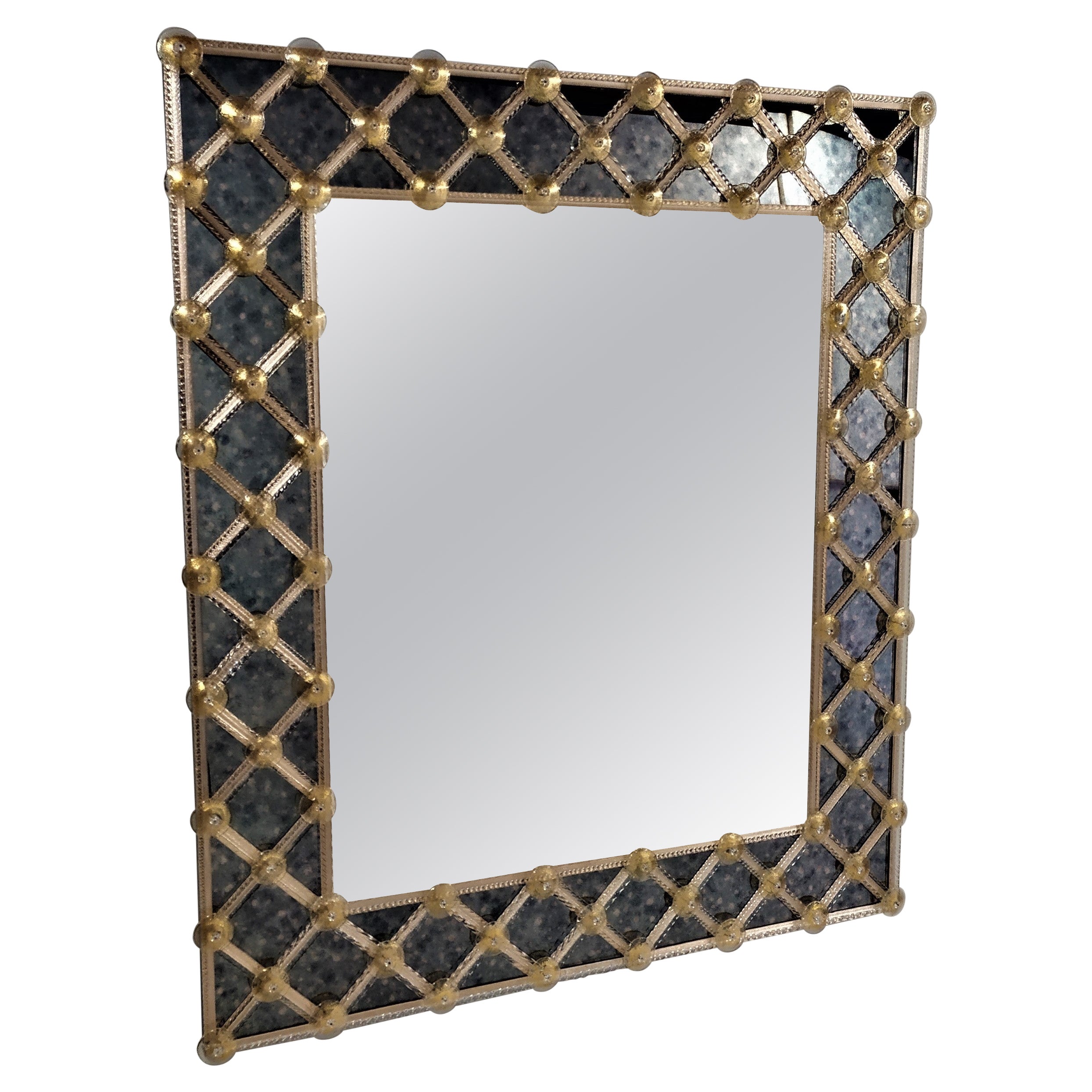 "CREME" Murano Glass Mirror, by Fratelli Tosi, Made in Italy For Sale