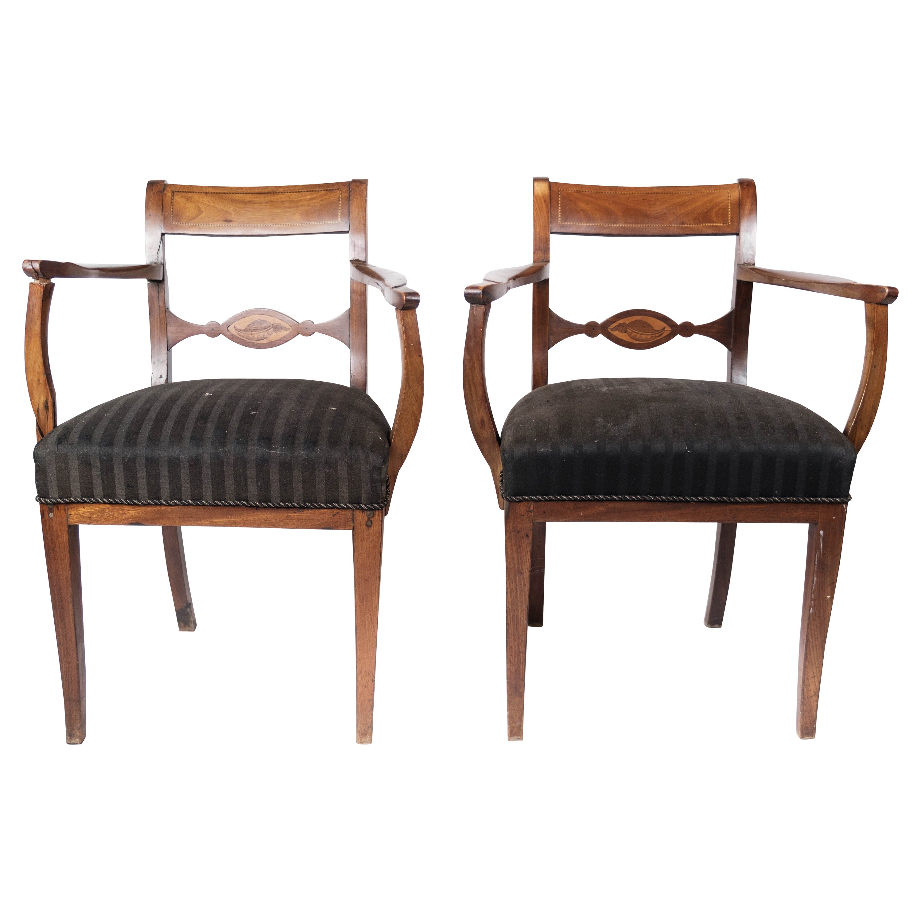 Ensemble de deux fauteuils en acajou des années 1860