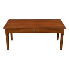 Directoire Style Cherrywood Coffee Table Stained, 1 Drawer