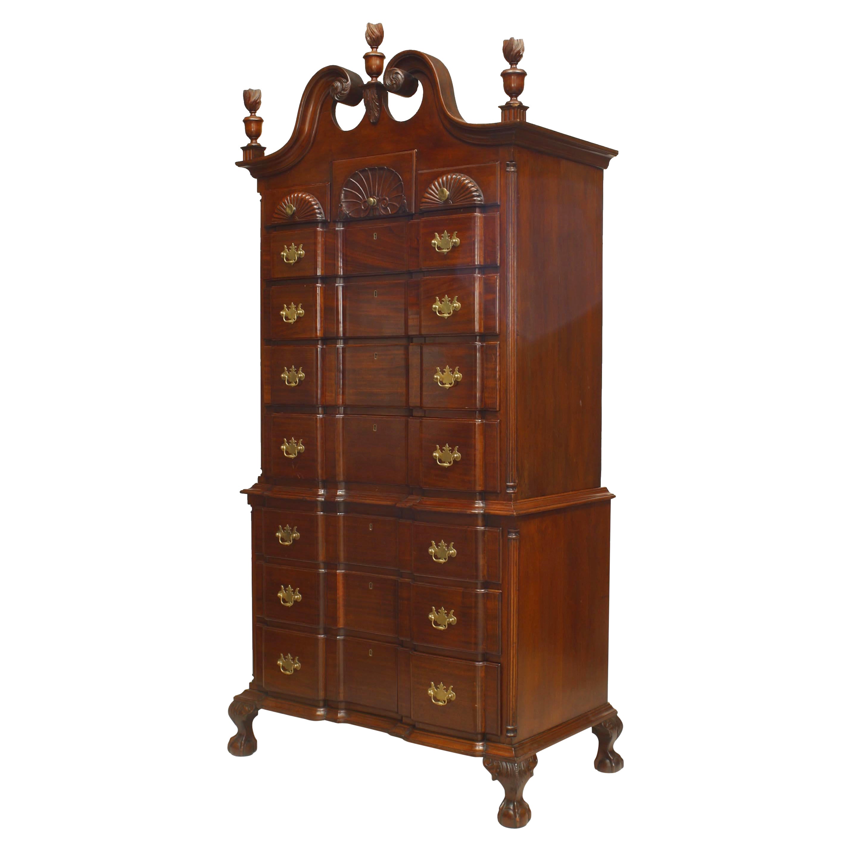 American Chippendale Style Mahogany Chest For Sale