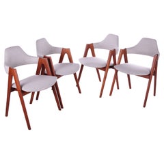 Antique Set of 4 Danish Design Dining Table Chairs Model Compas Kai Kristiansen 