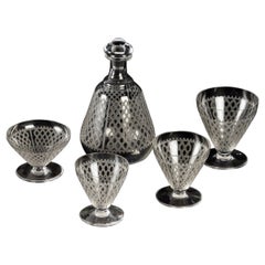 1920 Baccarat 57 Stück Kristall Alhambra 56 Gläser 1 Dekanter