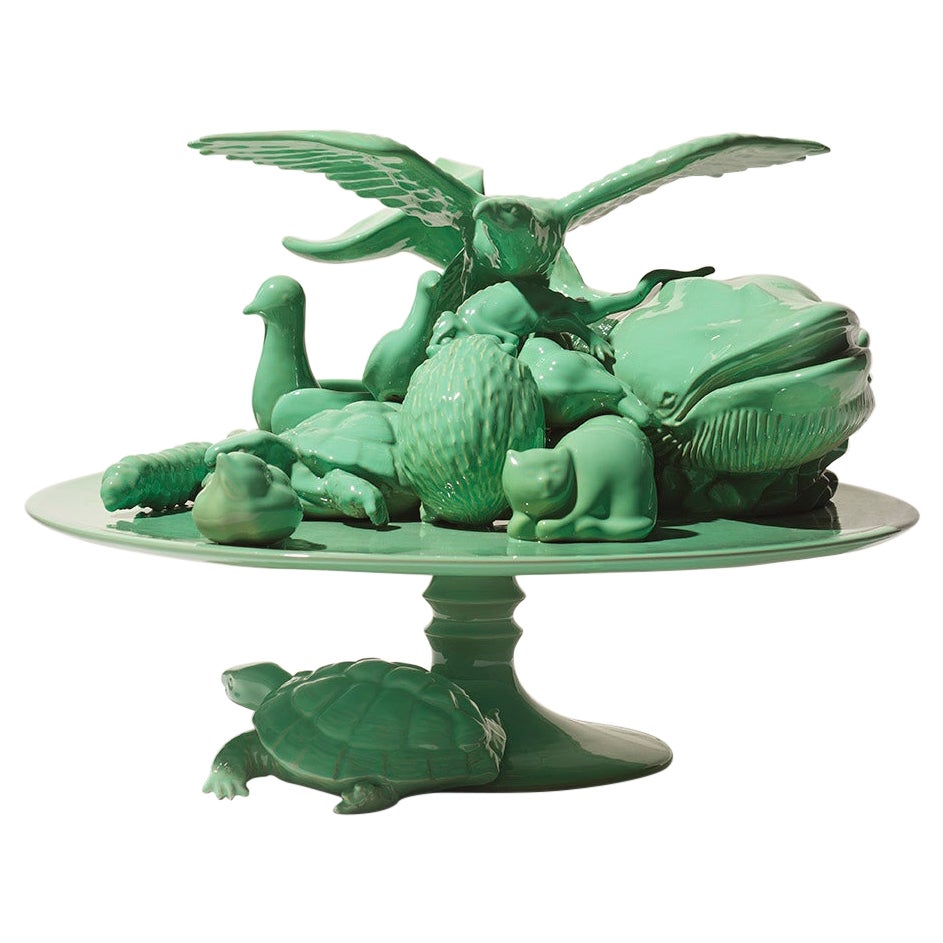 Grüne Skulptur des 21. Jahrhunderts von Ceramica Gatti, Designer A. Anastasio im Angebot