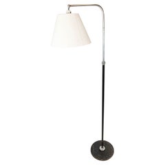 Lampadaire en métal chromé et peint en noir de design danois, années 1970