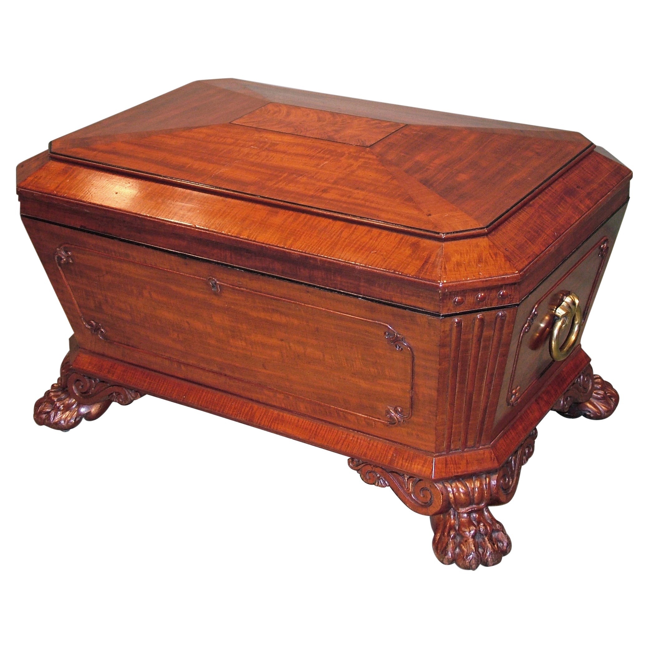 19th Century Regency Mahogany Sarcophagus-Shaped Wine Cooler For Sale