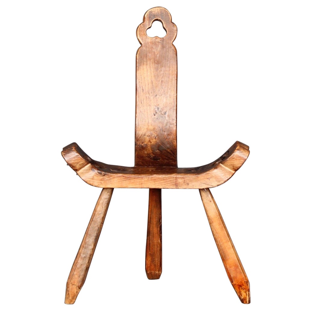 Tripode,folk art , Pine Chair