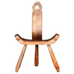 Tripode,folk art , Pine Chair