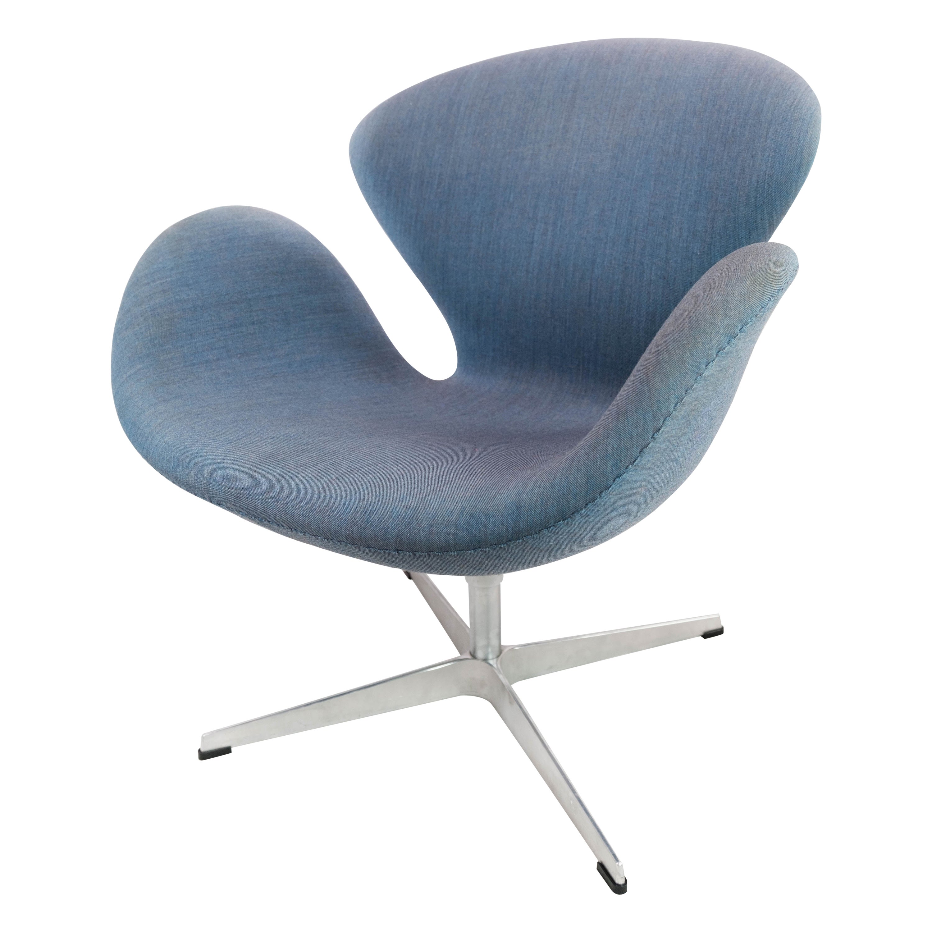 The Swan Chair, Model 3320, with Light Blue Fabric, by Arne Jacobsen, 2014