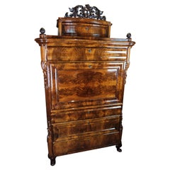 Large Cabinet of Mahogany Decorated with Carvings, 1860s