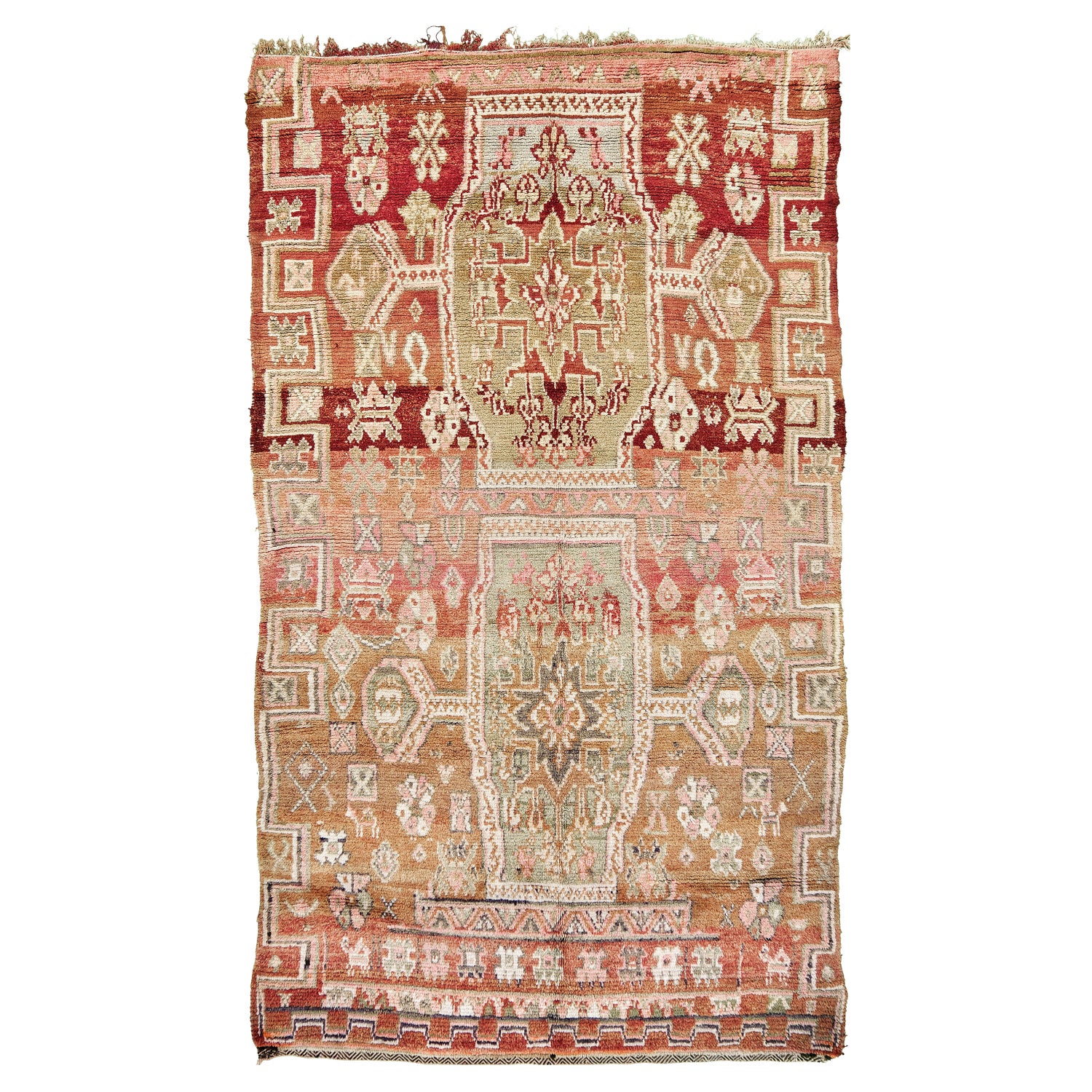 Vintage Beni M''Guild Moroccan Rug with Muted, Neutral Hues and Modernist  Style For Sale at 1stDibs