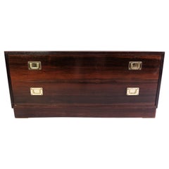 Low Chest of Drawers in Rosewood with Brass Handles, of Danish Design, 1960s