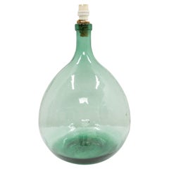Lamp Mounted on a Vintage Glass Bottles Demijohns Lady Jeanne or Carboys, France