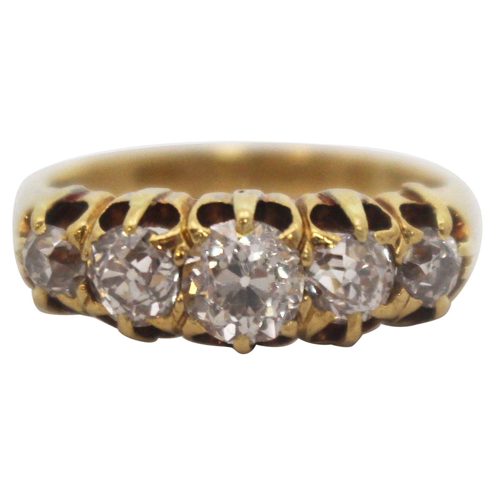 19th C Five Stone Diamond Ring 18ct Gold