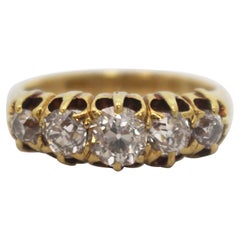 19th C Five Stone Diamond Ring 18ct Gold