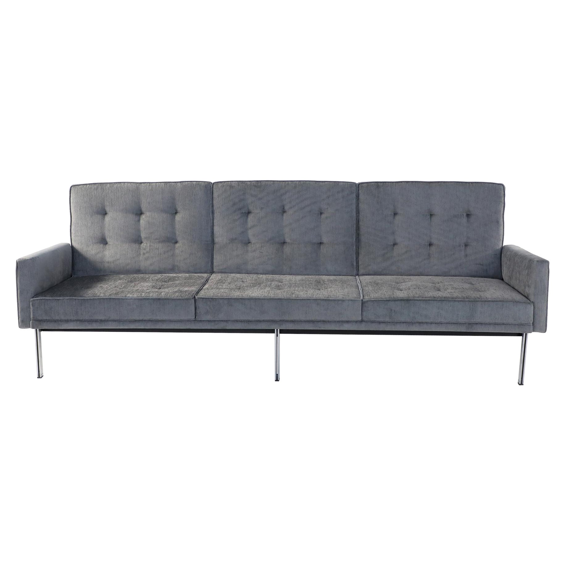 Luxe Purple Velvet and Chrome Knoll Style Loveseat at 1stDibs