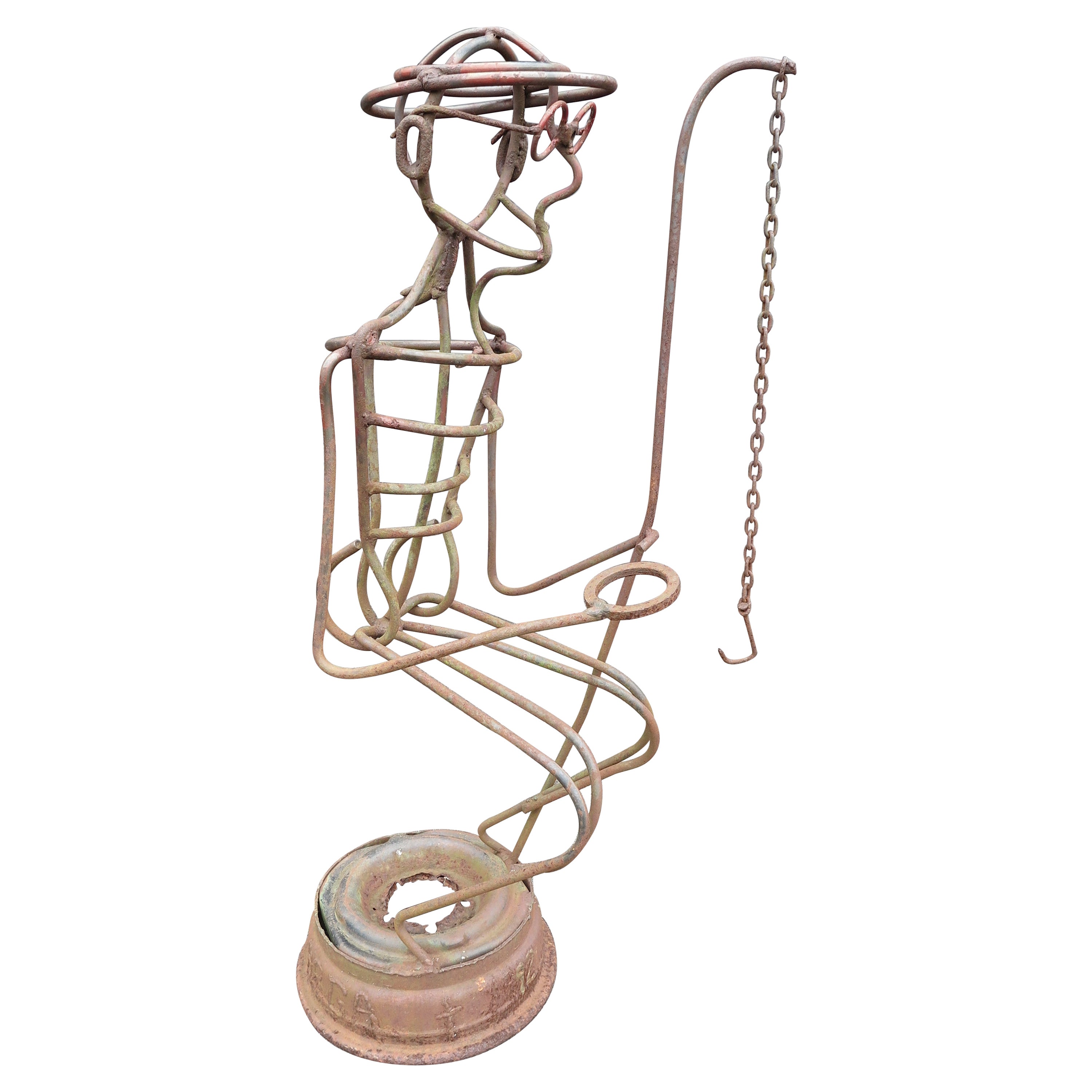 A.R. Gately Metal Sculpture "Fisherman" For Sale