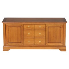 Louis Philippe Style TV Cabinet in Wild Cherry Stained, 4 Doors on Rails