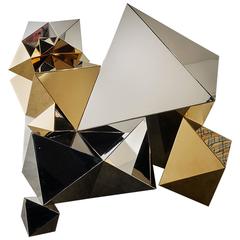 Stainless Steel Unique Low Chair by Aranda\Lasch Anodized in Silver and Gold 3
