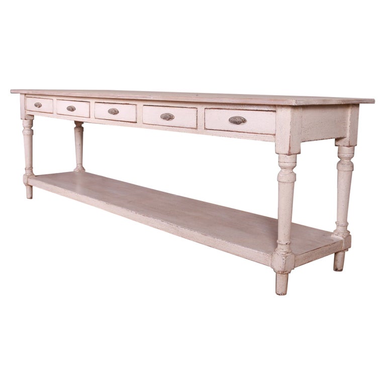 French Painted Console Table For Sale