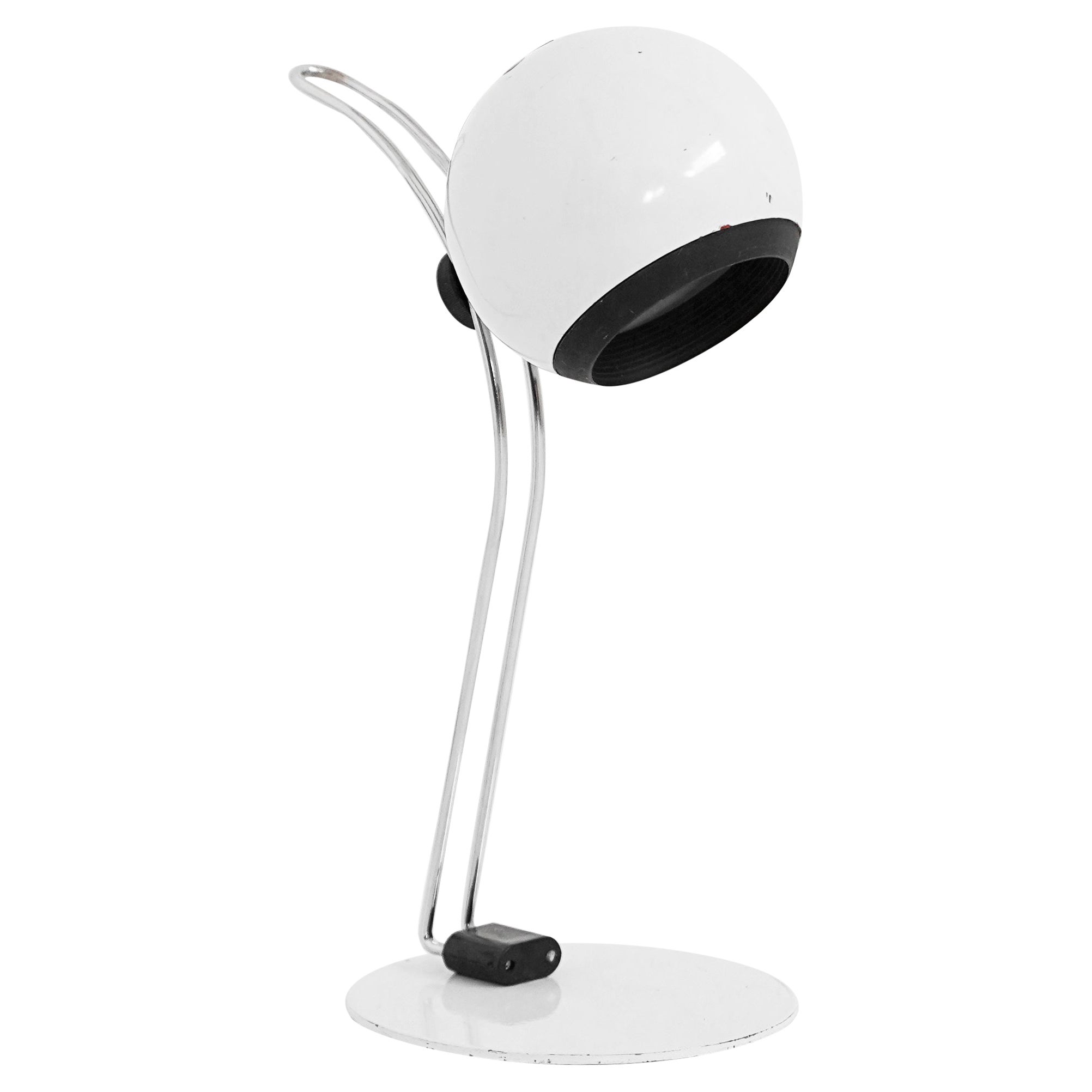 Post Modern Eyeball Desk Lamp in White For Sale