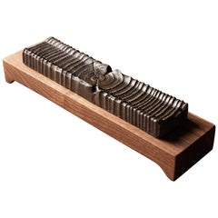 Incense Holder Modern Walnut Wood and Antiqued Bronze Casting