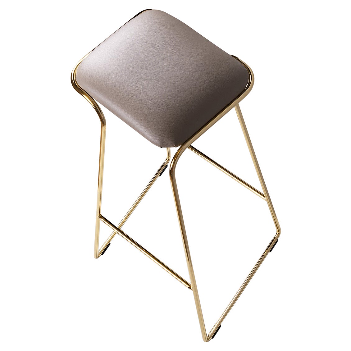 Seems Aureo Contemporary Gold Stool Made in Italy by Edizioni Enrico Girotti For Sale