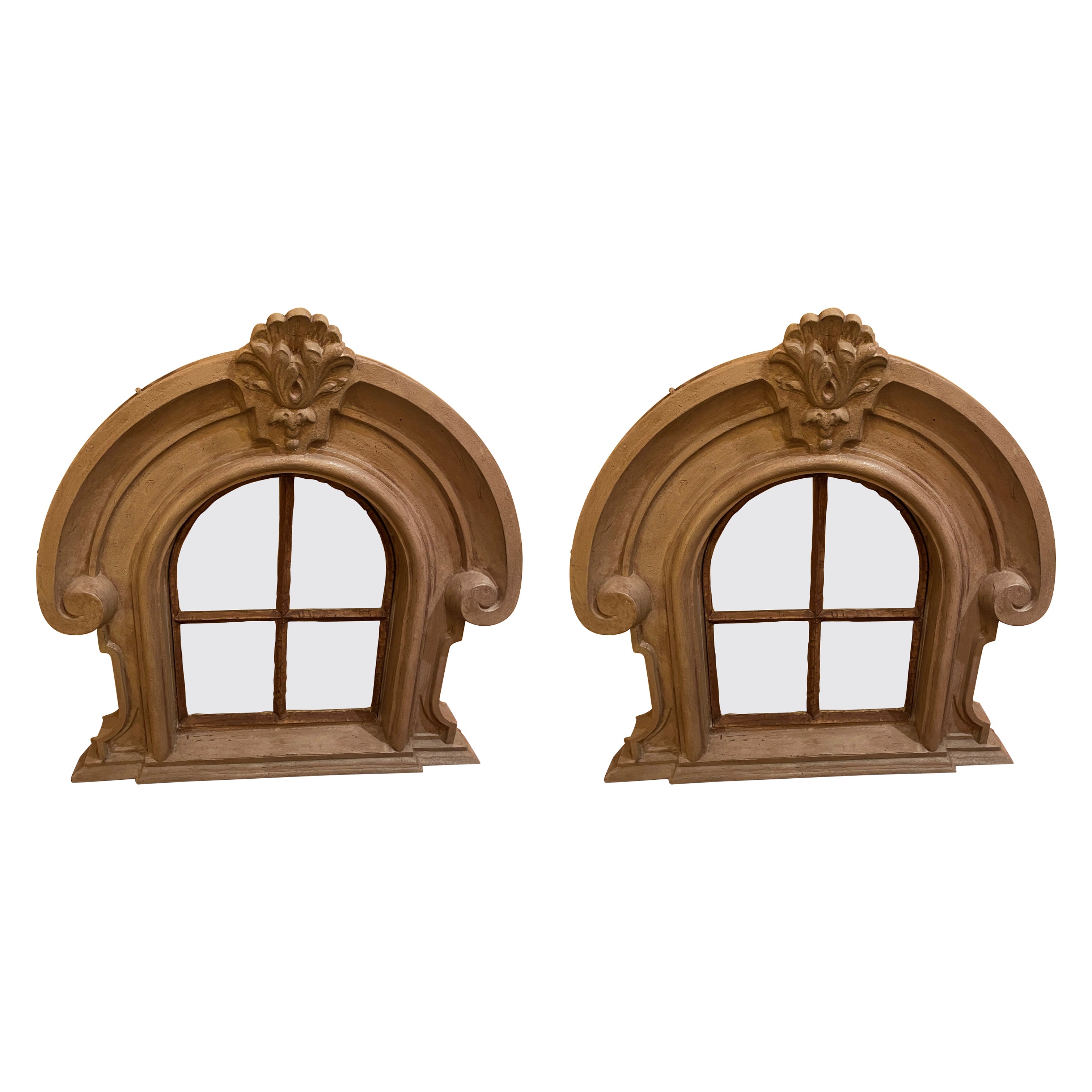 Two Dormer Windows in Cast Iron from the 19th Century For Sale