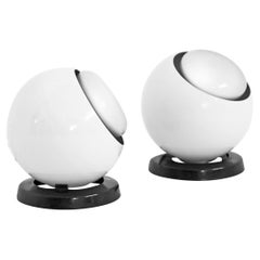 Post Modern Eyeball Desk Lamp in White in the Style of Harvey Guzzini