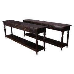 Pair of French Potboard Console Tables