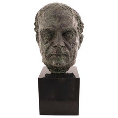 Antique Bronze Bust of a Man's Head