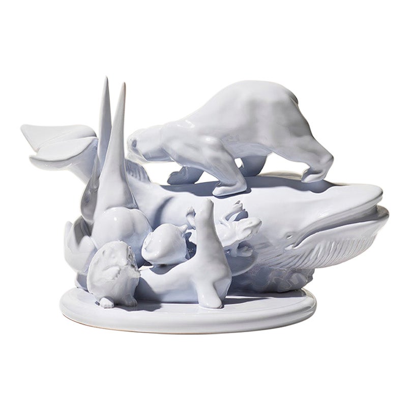 Scultura azzurra del 21° secolo di Ceramica Gatti, designer A. Anastasio