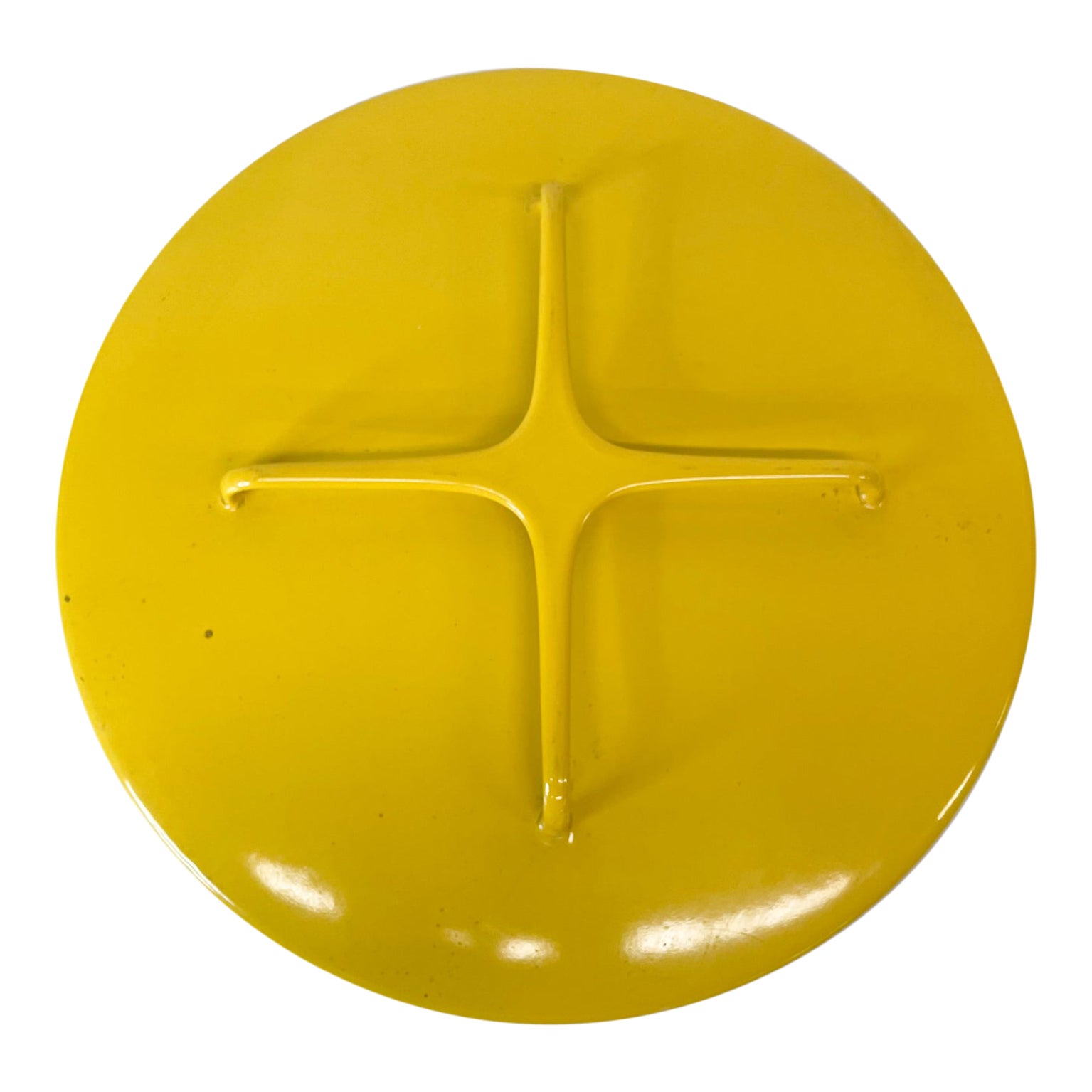 Dansk Designs Yellow Enamelware Casserole Cover Lid Trivet Top IHQ France 1960s
