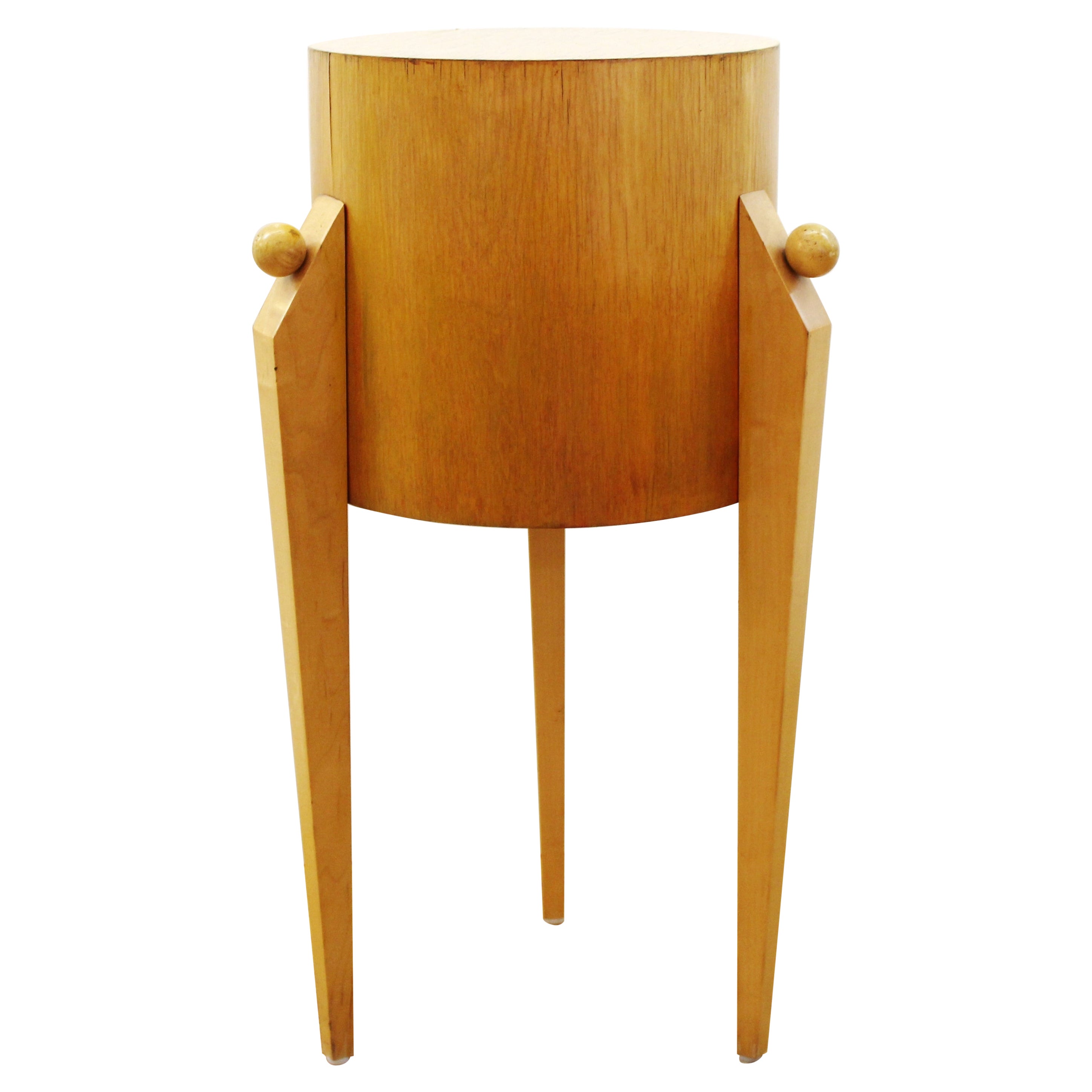 Postmodern Art Deco Style Wood Pedestal